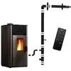 Poêle à granulés étanche Anita 12 kW Noir Sannover + Kit dinstallation