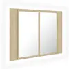 VIDAXL Armoire à miroir/Armoire de bain - UU - avec LED - Chêne sonoma 60x12x45 Acrylique m50
