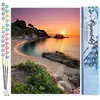 Figured'Art Schilderen op Nummer Volwassenen canvas Rustig strand in d...