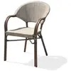 DCB GARDEN Fauteuil de jardin USHUAIA empilable en aluminium marron et textilène - LIN