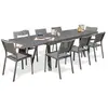 DCB GARDEN Ensemble repas de jardin 8 places en alu anthracite
