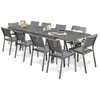 DCB GARDEN Ensemble repas de jardin 10 places en aluminium anthracite