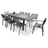 DCB GARDEN Ensemble repas de jardin 8 places en alu gris anthracite
