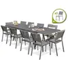 DCB GARDEN Ensemble repas de jardin 12 places en aluminium anthracite