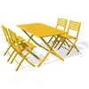 Ensemble repas de jardin - CITY GARDEN - MARIUS - Aluminium - Jaune Mo...