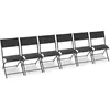 DCB GARDEN Lot de 6 chaises en aluminium et toile plastifiée noire