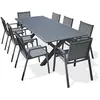 DCB GARDEN Ensemble repas de jardin 8 places en aluminium gris anthracite