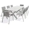 DCB GARDEN Ensemble repas de jardin 8 places en aluminium blanc
