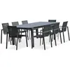 DCB GARDEN Ensemble repas de jardin 8 places en aluminium anthracite