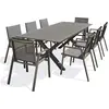 DCB GARDEN Ensemble repas de jardin 8 places en aluminium quartz