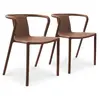 CITY GARDEN Lot de 2 fauteuils de jardin empilables en polypropylène terracotta