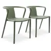 GREEN CITY Lot de 2 fauteuils de jardin empilables en polypropylène vert olive