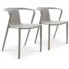 CITY GARDEN Lot de 2 fauteuils de jardin empilables en polypropylène sable