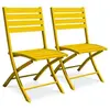 CITY GARDEN Lot de 2 chaises de jardin en aluminium moutarde