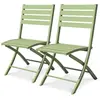 Lot de 2 chaises de jardin en aluminium - Vert lagune - MARIUS