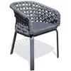 Fauteuil de jardin CAMARGUE en corde tissée et aluminium gris anthracite DCB Garden