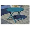 Table de jardin ronde pliante en aluminium bleu canard