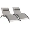DCB GARDEN Lot composé de 2 bains de soleil CL76GREY (pré-montés) empilables