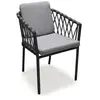 Fauteuil en aluminium et corde - Gris anthracite - PILAT