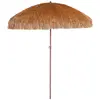 Parasol HAWAI acier finition bois à franges