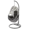 DCB GARDEN Balancelle de jardin SAMOA en résine tressée avec coussin gris anthracite - ECRU