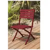 CITY GARDEN Chaise de jardin pliante en aluminium rouge carmin