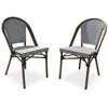 Lot composé de 2 fauteuils de jardin BISTRO-FT-TEX-BLEU empilables
