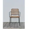 Fauteuil de jardin empilable en corde et acier - Gris anthracite