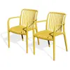 Lot composé de 2 fauteuils de jardin TIAGO-FT-MOUTARDE empilables