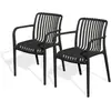 Lot composé de 2 fauteuils de jardin TIAGO-FT-NOIR empilables