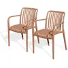 Lot composé de 2 fauteuils de jardin TIAGO-FT-TERRACOTTA empilables