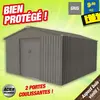 Abri de jardin - CHALET & JARDIN - Métal imitation bois vieilli - 10x1...