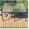 Pergola bioclimatique autoportante - OMBREA - VS - Gris - Aluminium - 4x8M