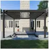 OMBREA Pergola bioclimatique autoportante anthracite - 400 x 400 x H. 258 cm