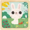 Puzzle en bois Lapin Blanc - JANOD - Pour enfants dès 18 mois - 9 pièc...