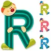 JANOD Lettre décorative Clown R en bois