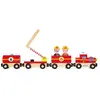 Train de pompiers en bois JANOD - wagons magnétiques et échelle rotative