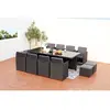 Concept-U - Tafel en stoelen 12 backy met zwart/grijze hars MONACO