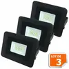 Projecteur LED - EUROBRYTE - Lot de 3 - Noir - IP65 - 6000K