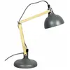 Retro Lampe de table Grise mat et Bois