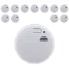 Lot de 12 détecteurs de fumée autonomie 3 ans - pile et accessoires - ...