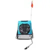REMORQUE VELO ENFANT COUVERTE 2 PLACES MAXI 45Kg COLORI BLEU AVEC ROUE...