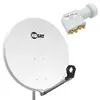 Pack HDSAT Parabole satellite acier 80cm + LNB Quad Universel 0,1dB