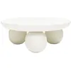 Bungin - Table basse en bois massif ø90cm - Blanc