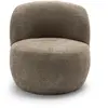Mo - Fauteuil rond en tissu bouclette - Taupe