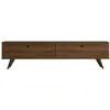 Yara - Meuble TV 2 portes en bois L160cm - Bois foncé