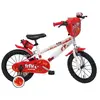 A.T.L.A.S. Vélo Enfant 14" TEEN MONSTER Garçon ( taille 90 cm à 105 cm ) Blanc & Rouge, équipé de 2 Freins, Gourde, Porte gourde, Plaque