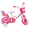 Vélo enfant Fille 12'' LICORNE/UNICORN - Blanc & Rose - 1 Frein - Pani...