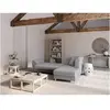 LOUNGITUDE Canapé d'angle FLAVIE convertible en tissu - Angle Droit, Gris