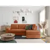 LOUNGITUDE Aden - Canapé D'angle Convertible Avec Coffre En Velours Côtelé - Angle Droit - Terracotta